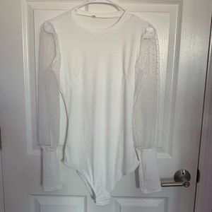 mesh sleeve bodysuit